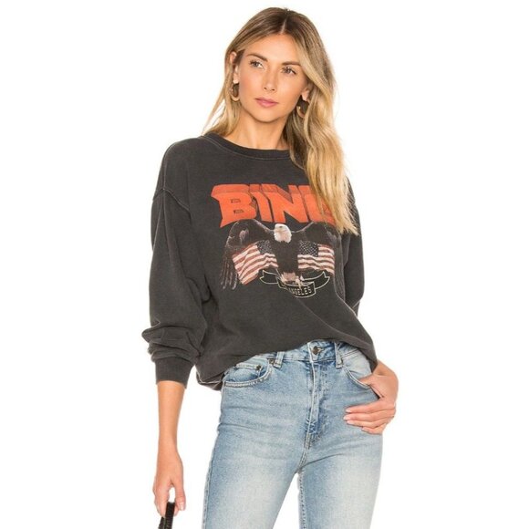 Anine Bing Vintage Eagle Crewneck Sweatshirt LA Las Angeles Size XS NEW - Picture 1 of 6